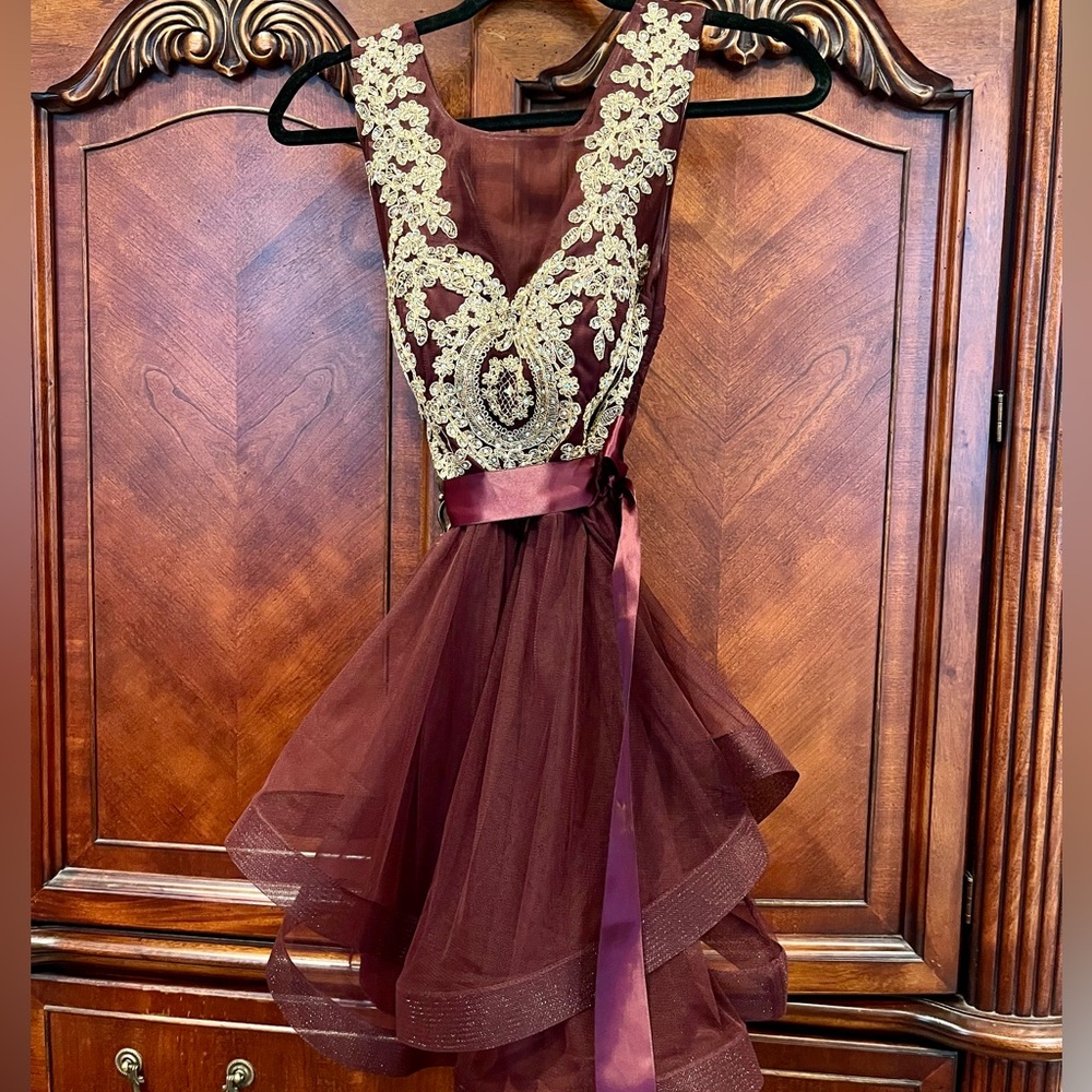 Jodi Kristopher Maroon Dress, size Small